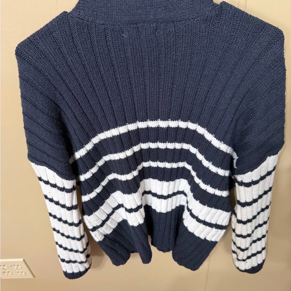 Maurices Dark Blue and White Striped Cardigan - Picture 2 of 2